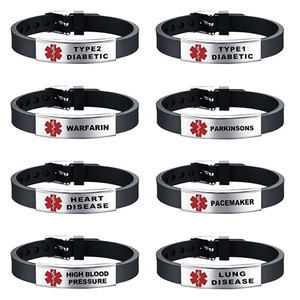 Gelang <span class=keywords><strong>Diabetes</strong></span> Baja Tahan Karat Bintang Kehidupan Gelang Perawatan Medis - Product Image 2