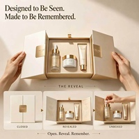 Boîte cadeau en papier pliable personnalisée avec fermeture magnétique et poignée en ruban pour l'emballage de cosmétiques et de bougies