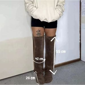 Teddy Bear Floor <b>Socks</b> <b>Knee</b> <b>High</b> Fuzzy Warm Women's <b>Socks</b> Thermo Solid Color Casual Wear 42 Cm Length Gray Brown Sky Blue Green - Product Image 2