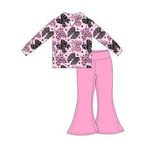 Conjunto de <span class=keywords><strong>Ropa</strong></span> <span class=keywords><strong>Infantil</strong></span> de Halloween Personalizable, Sudadera con Cierre y Pantalones Estilo Coquette Espeluznante, <span class=keywords><strong>Ropa</strong></span> de Boutique para Niñas Pequeñas de Otoño - Product Image 1