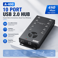 Hub USB 2.0 Sipolar 10 ports A-400, hub USB alimenté 2.1A par port pour la réparation et la charge des téléphones portables iPhone iPad