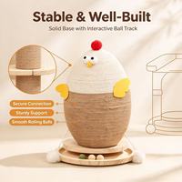 Tiang Garuk Kucing Ayam dari Kayu Solid Modern dengan Sisal, Mainan Panjat Berputar 40cm untuk Hewan Peliharaan di Dalam Ruangan