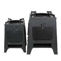 INBESTCAMP Direct Logo Dual Custom Vent Stand Burning Picnic Folding Iron Wood Tray Carbon Steel Portable Camping Bag