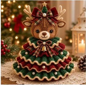 Set de Animales de Ganchillo Navideños para Decorar el Árbol de Navidad, Adornos Navideños Bonitos, Regalos para las Fiestas - Product Image 1