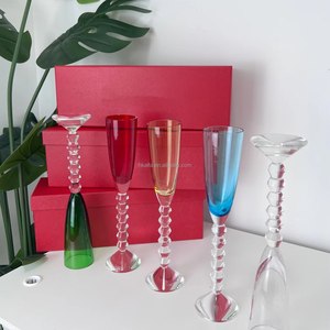Copas de Vino de Cristal Transparente al por Mayor, Diseño Art Deco, Ecológicas y Aptas para Lavavajillas, Reutilizables, para Fiestas - Product Image 1
