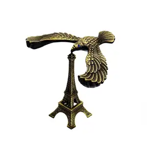 Paris Eiffel Tower Eagle Decoration Personalized Antique Metal France Pewter Animal Ornament Travel Souvenir