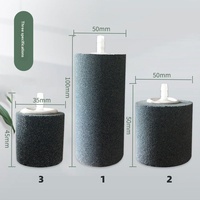 Diffuseur d'air cylindrique long gris foncé écologique à bulles ultra fines pour aquarium et bassin