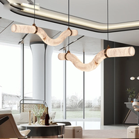 Lustre artistique unique en albâtre espagnol, éclairage linéaire suspendu pour villa, hôtel, salle de conférence