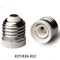 Adaptateur de base de lampe E27 à E12 en plastique durable, convertisseur résistant à la chaleur en métal blanc pour ampoule LED