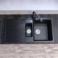 Évier de cuisine multifonction en quartz, lavabo de luxe en granit composite coloré, éviers de cuisine