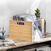 Plattenalbum holz aufbewahrungsbox bambus holz acryl vinyl platten aufbewahrungsbox mit griff