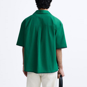 Custom High Quality Turn-down Collar Boxy Fit <strong>Short</strong> <strong>Sleeve</strong> Loose Rayon Button up Autumn Breathable Casual <strong>Shirt</strong> <strong>Men</strong> - Product Image 2