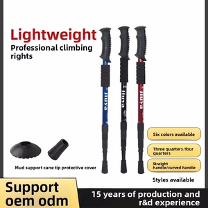 Bastone da Trekking Telescopico per Escursioni all'Aperto con Impugnatura in Gomma e Punta in Acciaio al Tungsteno Capacità 200 lb Design Portatile - Product Image 3