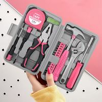 Vente chaude 13pc petit ménage de base bricolage outils à main ensemble maison trousse à outils dans une mallette à outils Portable