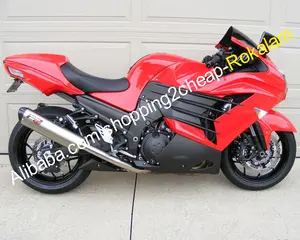 カワサキZX14RZX 14R 2012 2013 2014 2015ZZR1400レッドブラックスポーツバイクフェアリングキット用ZX-14Rモトボディパーツ