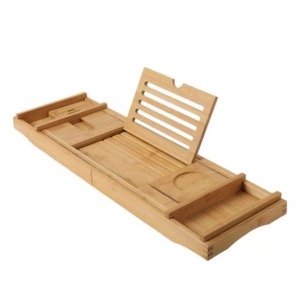 Estante de Baño de Bambú Multifuncional, Soporte Extensible para Teléfono y Tablet, Almacenamiento para Baño, Diseño Cómodo para Adultos - Product Image 1