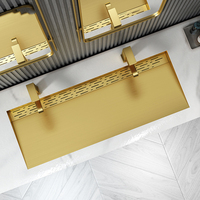 Évier en acier inoxydable de grande taille créatif, plateforme carrée, lavabo, lavabo encastré extra large