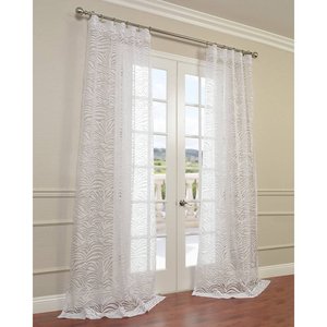 Wholesale Polyester Faux Cotton Design Zebra Stripe <strong>Single</strong> Sided White Designer Sheer <strong>Curtain</strong> - Product Image 5