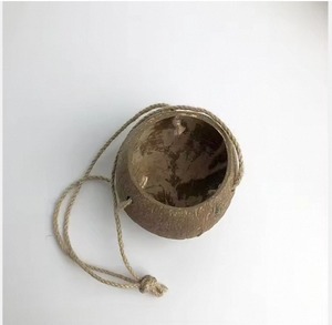 Maceta Colgante Redonda de Cáscara de Coco, Ecológica, Hecha a Mano, con Capacidad de 700 ml, para Jardín y Hogar - Product Image 3