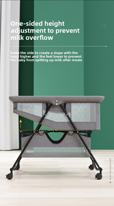 Lit bébé pliable portable moderne Mingtu K606 avec roues, en métal et coton, moustiquaire multifonctionnelle, chambre à coucher, 0-36 mois - Product Image 6