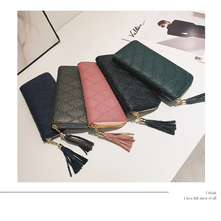 Pochette lunga con cerniera Lingge con cerniera a portafoglio con porta carte Multiple borsa a portafoglio per cellulare da donna