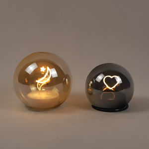 홈 장식 현대 하이 엔드 투명 유리 에너지 절약 필라멘트 전구 Led 빛 침대 옆 탁자 램프 - Product Image 5