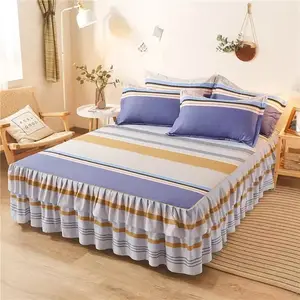Gül baskı yatak etek yastık örtüsü 200CM * 220 çift dantel yatak örtüsü yatak yurt çarşaf L0209-1