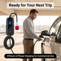 Pengisi Daya EV Portabel 11kW dengan Tipe 2, Colokan CEE 32A, Plug & Play, IP55/IP65, ABS V0, Bersertifikasi CE/TUV Pengisi Daya Mobil EV Portabel