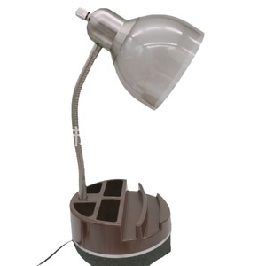 Lampe de bureau LED Mingwei Electronics E27 marron café avec support de téléphone à col flexible et haut-parleur Bluetooth, intensité réglable, pour usage domestique - Product Image 1