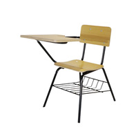 Chaises de bureau modernes en bois pour enfants et étudiants avec tablette d'écriture intégrée pour salle de formation et école