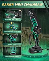 Gergaji mesin Mini tanpa kabel 6 inci, gergaji mesin genggam portabel untuk perawatan taman, kompatibilitas baterai 20V MAX DIY untuk pekerjaan kayu