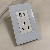 Prise Standard TEPY-CUSB pour l'Exportation, Marque Chinoise, Prise Double USB avec Panneau en Verre pour Royaume-Uni, États-Unis, Australie, Afrique du Sud