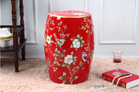 Design chinois traditionnel porcelaine tambour tabouret en céramique salon chambre Hall jardin extérieur décor à la maison fleur oiseau motif