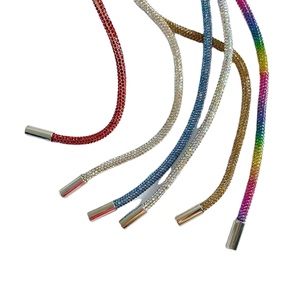 Corde Brillant Diamant Tube Chaîne Ronde Strass Tuyau En Caoutchouc Chaussure Dentelle Strass À Capuche Corde - Product Image 2
