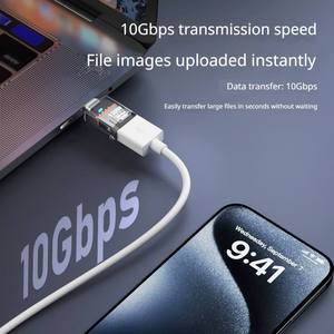 Convertidor de Tipo <span class=keywords><strong>C</strong></span> a <span class=keywords><strong>USB</strong></span> A para Carga Rápida Tipo <span class=keywords><strong>C</strong></span> de 120 W y 10 Gbps, Adaptador Transparente <span class=keywords><strong>USB</strong></span> <span class=keywords><strong>3.2</strong></span> de A a <span class=keywords><strong>C</strong></span> para Transferencia de Datos de Teléfonos Móviles - Product Image 4