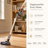 Aspirateur à bâton sans fil ultra-léger haute efficacité 150W avec batterie et filtre HEPA pour sols durs et tapis