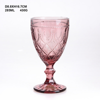 Verre à vin en verre massif de couleur unie : ambre, vert, gris, bleu, rose, violet