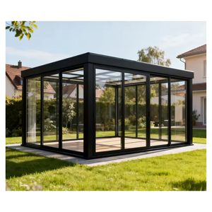 Kits de véranda modulaire préfabriquée en aluminium moderne, sur mesure, directement de l'usine, avec verre trempé, pour une installation facile - Product Image 2