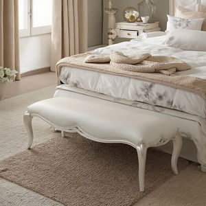 Banc d'extrémité de lit en bois de chêne chic nord-américain avec <span class=keywords><strong>cuir</strong></span> nappa idéal pour les retraites de chambre à coucher confortables - Product Image 5