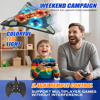 Avion RC EPT 2,4 GHz pour enfants débutants, drone de combat en mousse EPP avec maintien d'altitude, acrobatie 360° à une touche, lumières LED, 4 moteurs