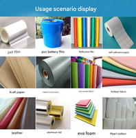 Máquina Cortadora automática de papel de piel de vaca, PVC, PET, burbujas de aire, rollo de película metálica, cortadora de hojas, dimensiones compactas de alta velocidad