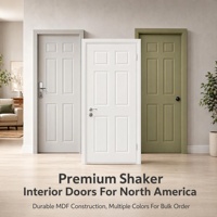 Porte intérieure moderne en bois style Shaker, surface apprêtée MDF, pour projets résidentiels et appartements, vente en gros usine
