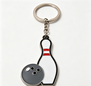 Custom <b>Bowling</b> Keychain Soft Hard Enamel Metal Key Ring Enamel Keyring Promotional Souvenir Gift - Product Image 1