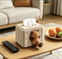 Boîte à mouchoirs décorative en forme d'animal en peluche, style tirette, pour voiture, salon, salle de bain