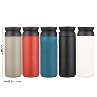 Botella de café de acero inoxidable 304 de estilo japonés, frasco de vacío esmerilado, botella portátil para coche