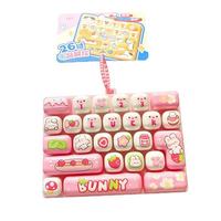 Porte-clés anti-stress en PC transparent, forme clavier, boutons réalistes à clic, chaîne métallique, pendentif, sensoriel