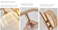 Lampes murales LED de luxe, construction en aluminium à intensité variable pour chambre, salon et couloir