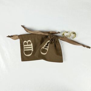 Factory Directly Sell Small Muslin Cotton <b>Drawstring</b> <b>Pouch</b> Custom Logo Printed Canvas Dust Bag Reusable Jewelry Packaging <b>Pouch</b> - Product Image 4