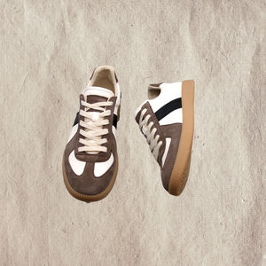 รองเท้าผ้าใบผู้ชายวินเทจหนังแท้ส้นเตี้ยรองเท้าเทรนเนอร์ลำลองระบายอากาศได้ดีรองเท้าหนังวินเทจคลาสสิกยอดนิยม - Product Image 6