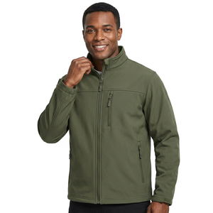Autumn Winter <b>Waterproof</b> Unisex Quilted Jacket Stand Collar Canvas Zipper Closure Soft Shell Outdoor Premium Quality Material - Product Image 1